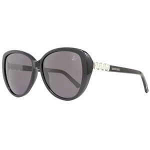 Swarovski SK0029-5701A Grey Lens Shiny Black Frame Women's Sunglasses new